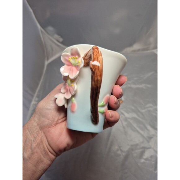 Two’s Company 3D Cherry Blossom Cup & Saucer Set. Porcelain Floral Cute Gift. - Picture 3 of 11